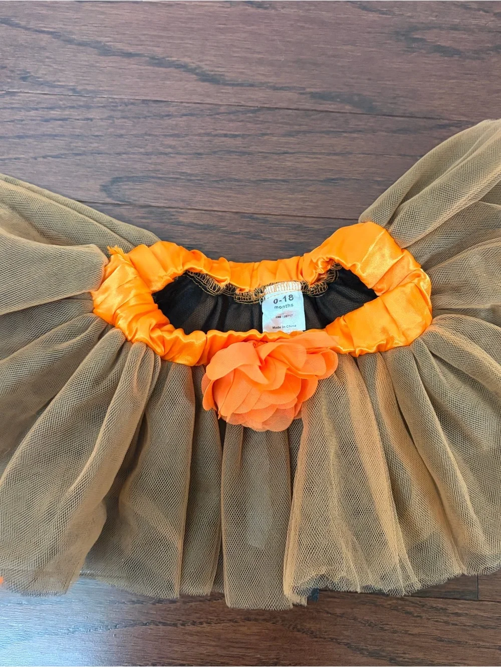 NWT Tulle Baby Halloween Tutu Headband with Orange Flower